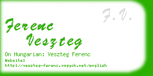 ferenc veszteg business card